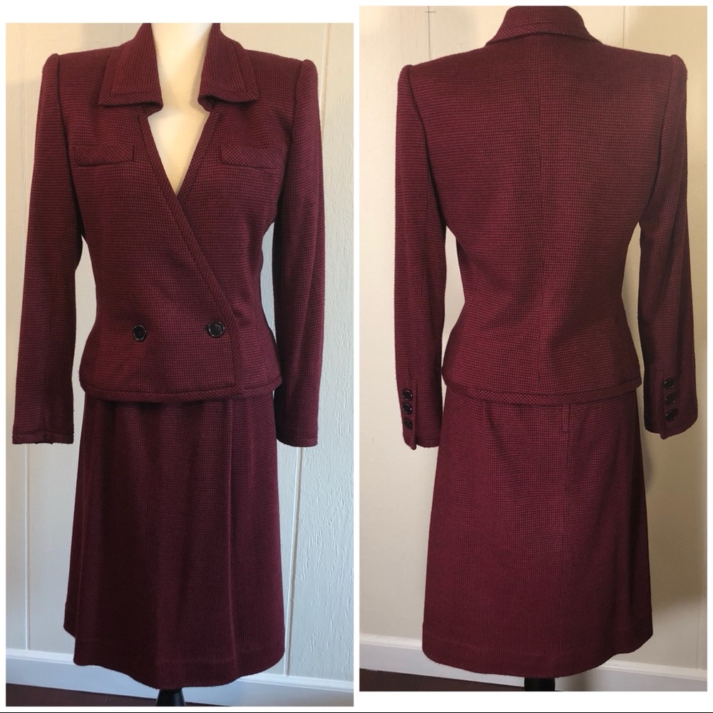 Vintage Miss O Oscar de la Renta houndstooth Suit
